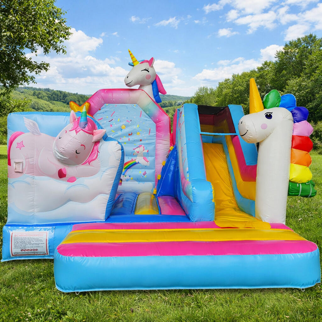 Einhorn Hüpfburg Nürnberg mieten Einhorn-Hüpfburg mit Rutsche für Kindergeburtstag und Events in Nürnberg mieten